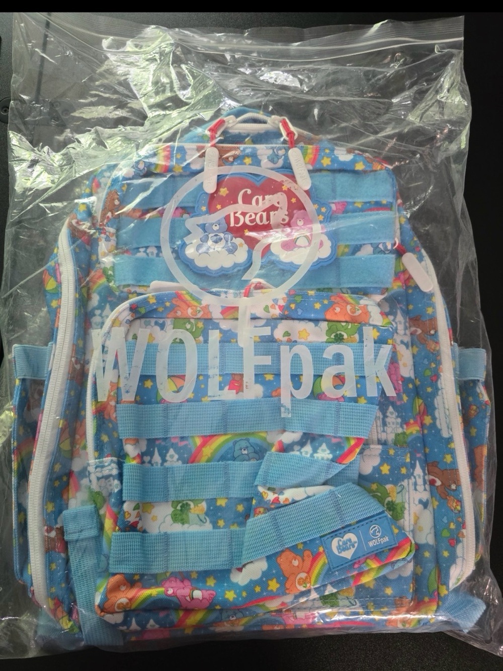 Care Bears Light Blue Rainbow Character Backpack
